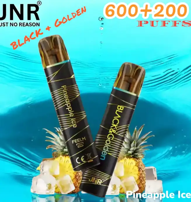 JNR BLACK & Golden 600+200 PUFF Vape Jetable Haut de Gamme Élégante et Performante