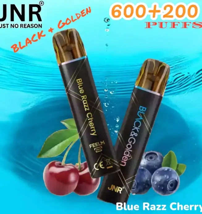 JNR BLACK & Golden 600+200 PUFF Vape Jetable Haut de Gamme Élégante et Performante