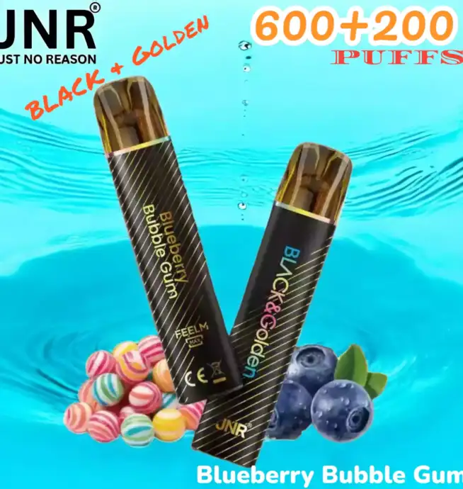 JNR BLACK & Golden 600+200 PUFF Vape Jetable Haut de Gamme Élégante et Performante