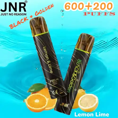 JNR BLACK & Golden 600+200 PUFF Vape Jetable Haut de Gamme Élégante et Performante